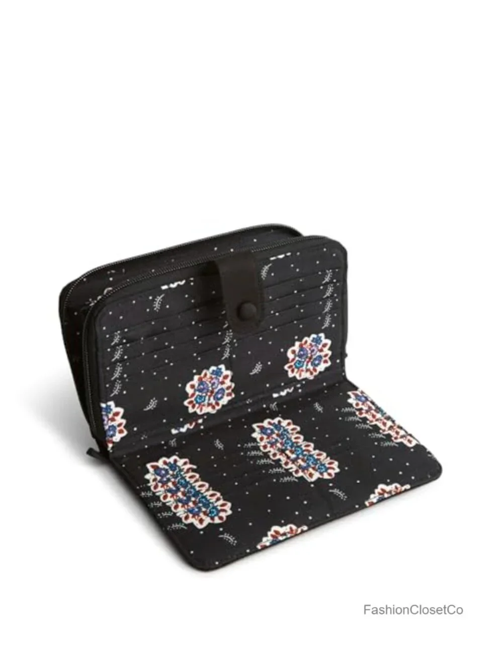 Premium Cotton Large Tab Wallet with 15 Pockets Snap Closure